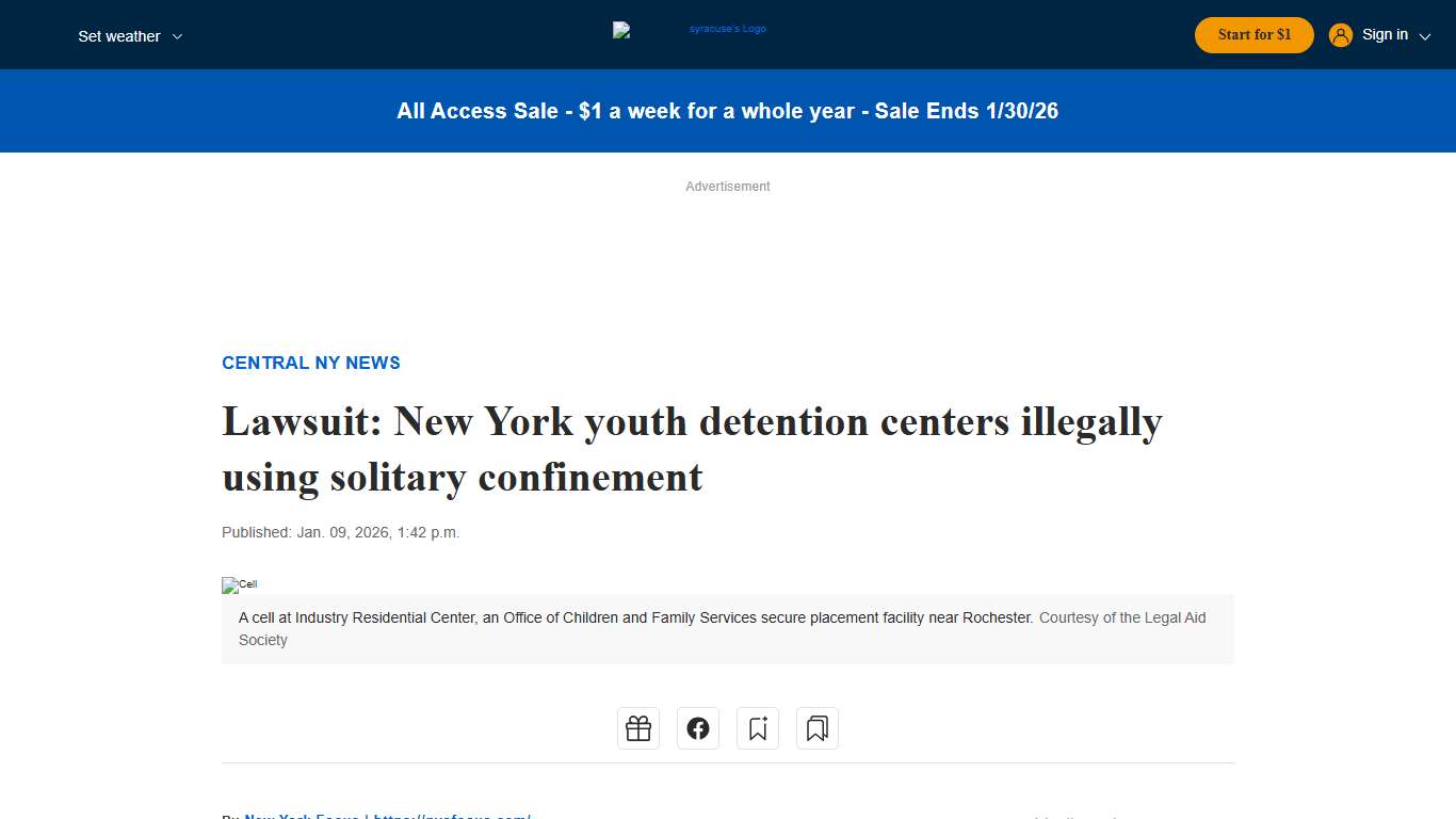 Lawsuit: NY youth detention centers illegally using solitary confinement - syracuse.com