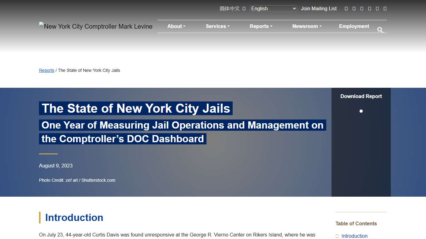 The State of New York City Jails - Office of the New York City Comptroller Mark Levine